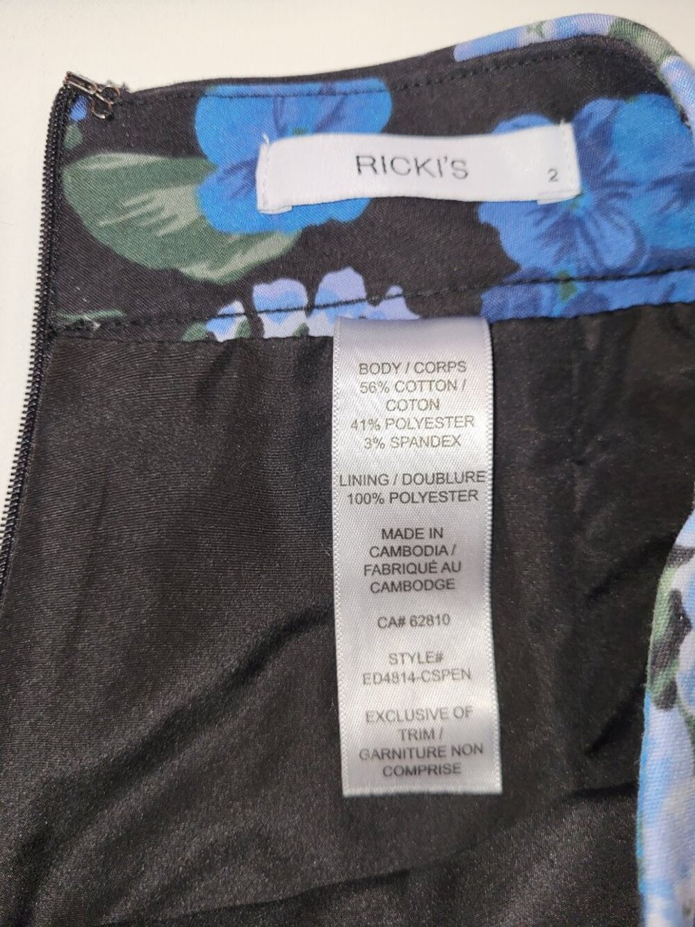 Ricki's skirt flowers floral black Floral Pencil Skirt Size 2 - Picture 2 of 6